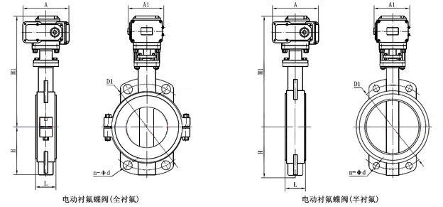 淮安电动衬四氟蝶阀结构图