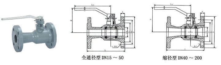 淮安法兰高温球阀结构图